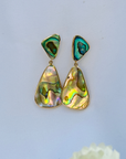 Abalone 18K Gold Earrings