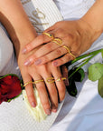 Serp Ruby & Sapphire 18K Gold Plated Silver 925 Love Ring
