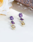Vera Amethyst & Rutile Silver 925 Earrings