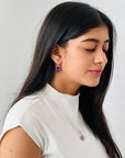 Amethyst 18K White Gold Earrings