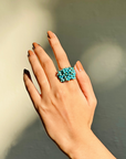 Blue Hues Beads Ring
