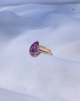 Amethyst Pear 18K Gold Ring