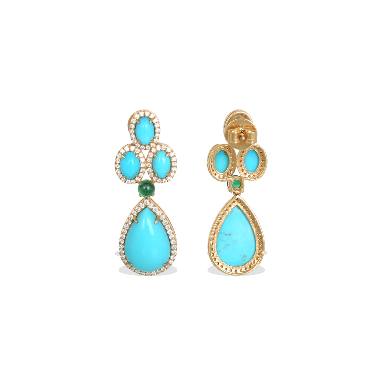 Roa Turquoise & Emerald Earrings