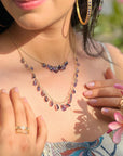 Skim Iolite 18K Gold Plated Silver 925 Necklace