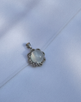 Moonstone Round 14K White Gold Pendant