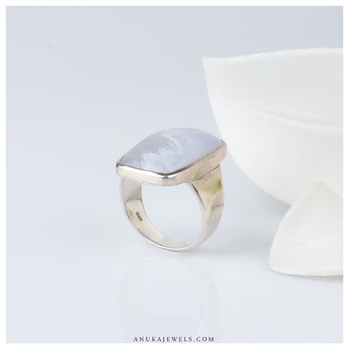 silver blue ring