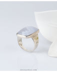 silver blue ring
