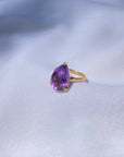 Amethyst Pear 18K Gold Ring