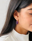 Amethyst 18K White Gold Earrings