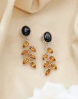 Posey Black star & Citrine Silver Earrings