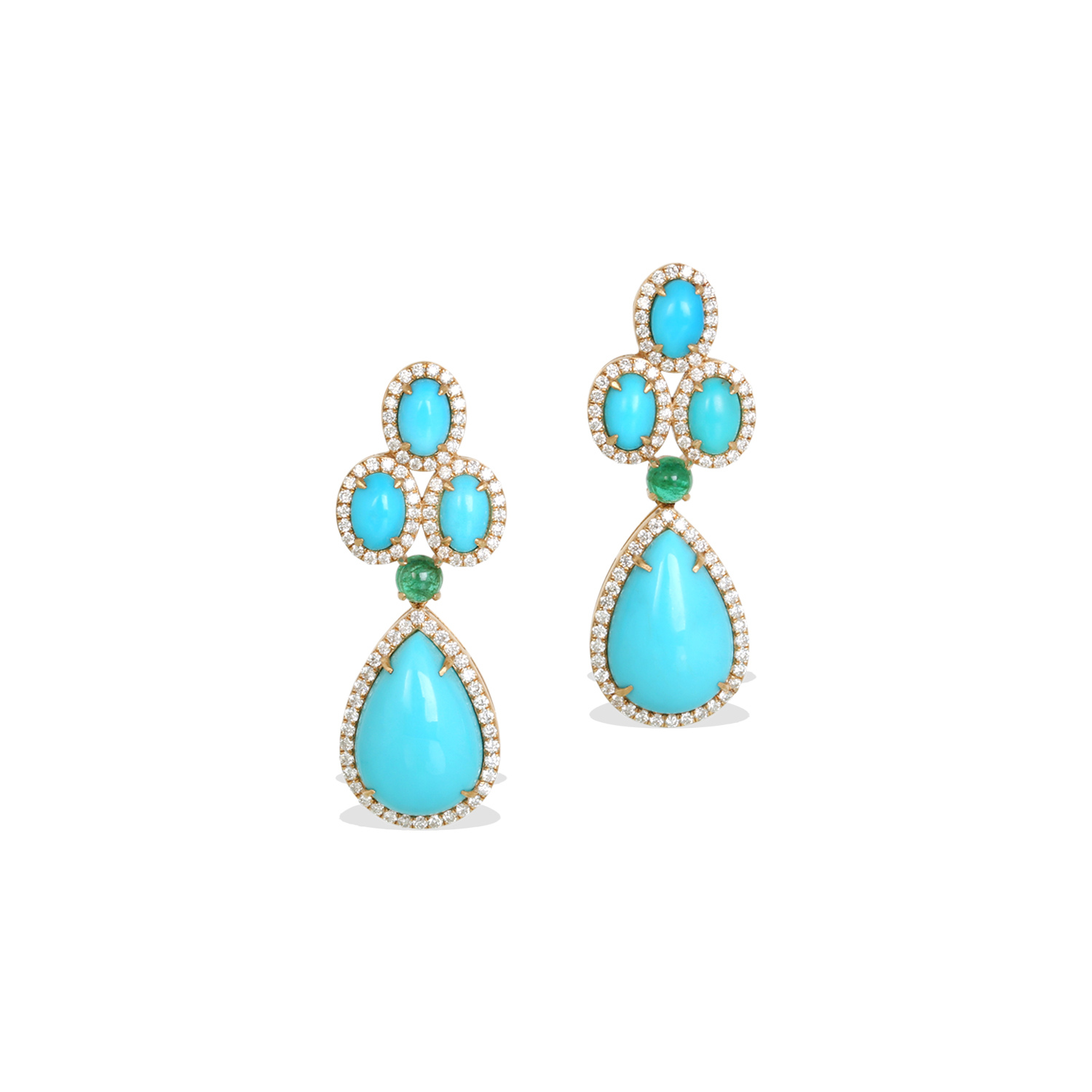 Roa Turquoise & Emerald Earrings