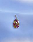 Tourmaline Teardrop 18K White Gold Pendant with Diamonds