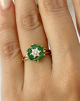 Floral Emerald & Diamond Ring