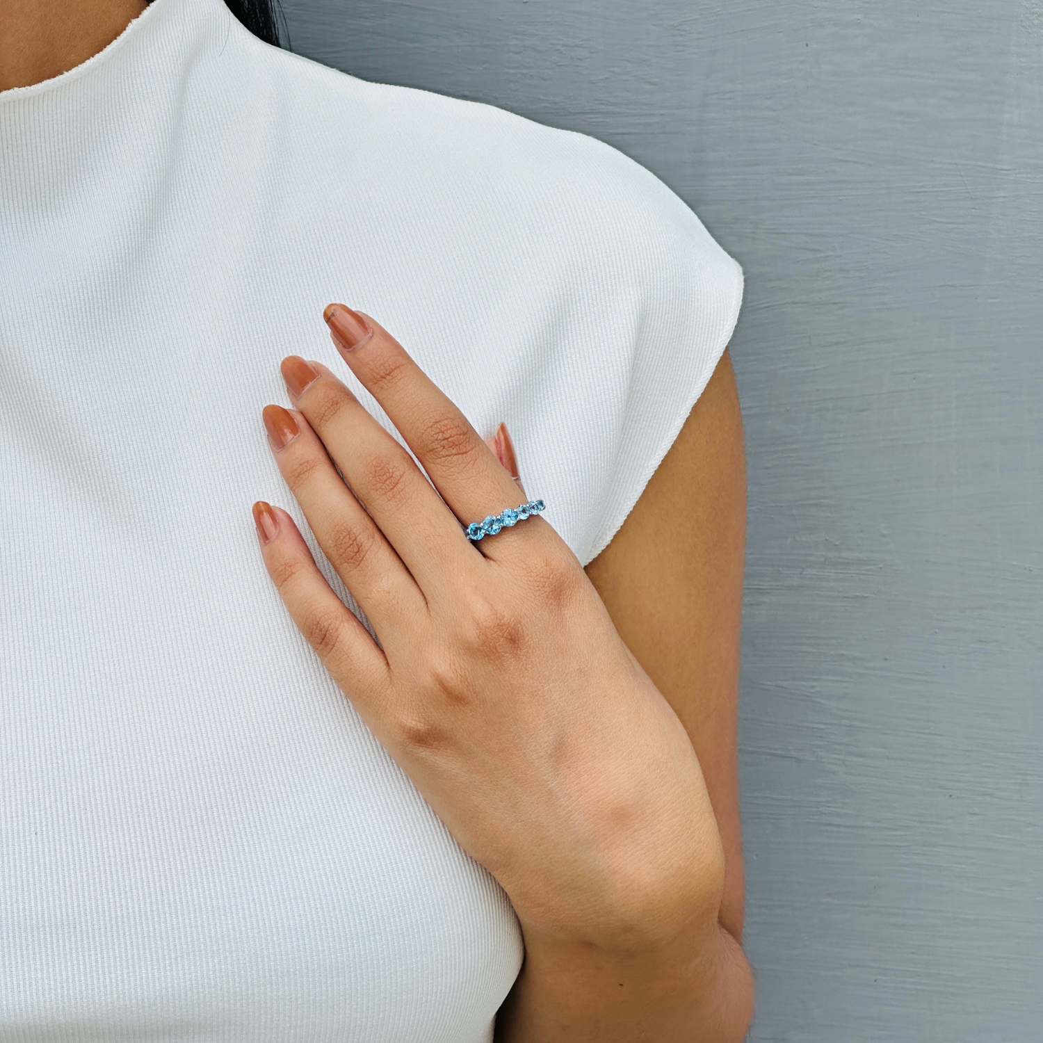Blue Topaz 18K White Gold Ring