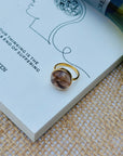 Earthly Rutile Quartz 18k Gold Plated Silver 925 Ring