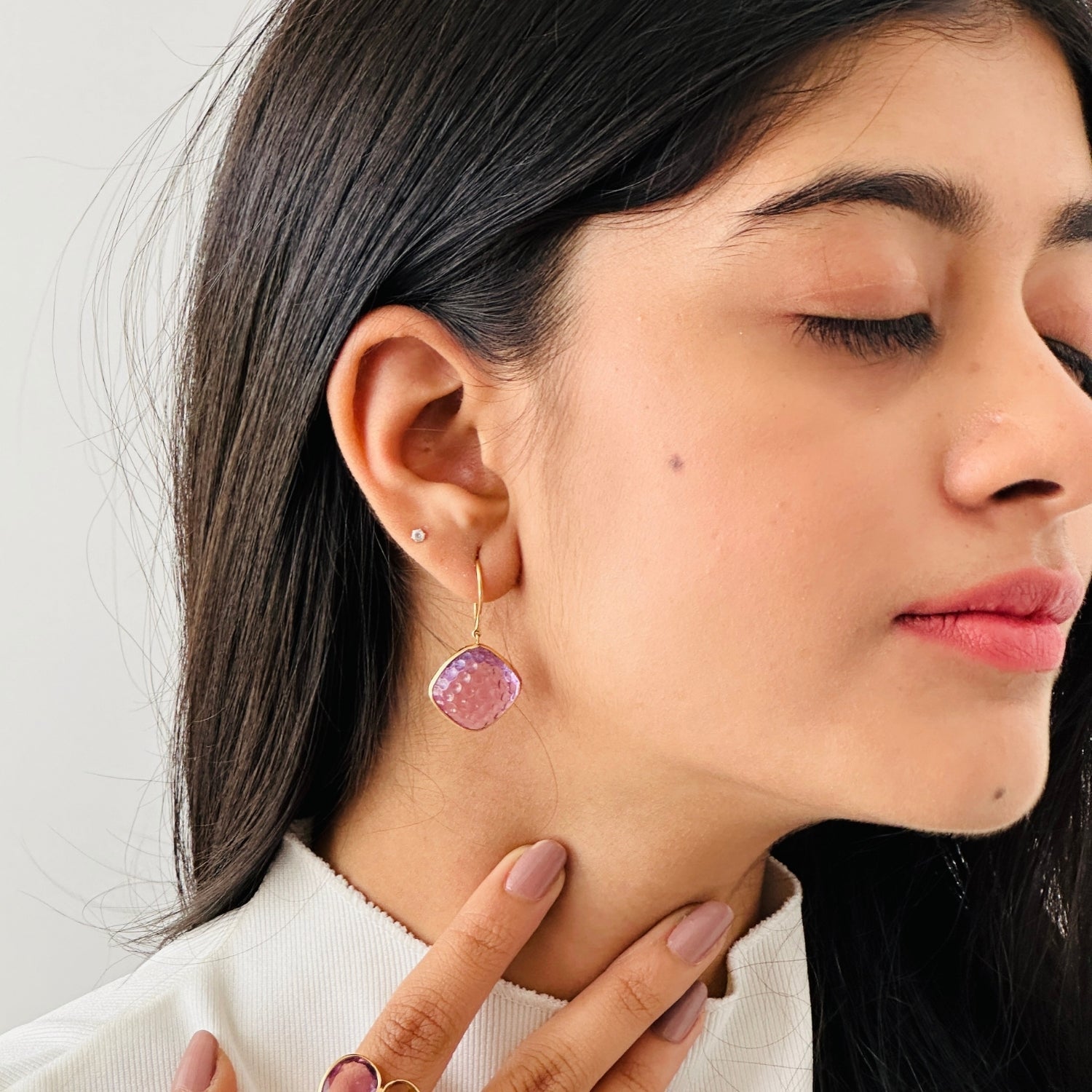 Amethyst 18K Gold Earrings
