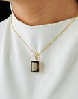Smokey Quartz 18K Gold Pendant