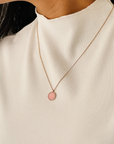 Opal Round 14K Gold Pendant Necklace with Diamonds