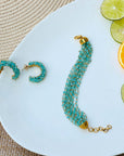 Beady Gemstone 18k Gold Plated Silver 925 Bracelet