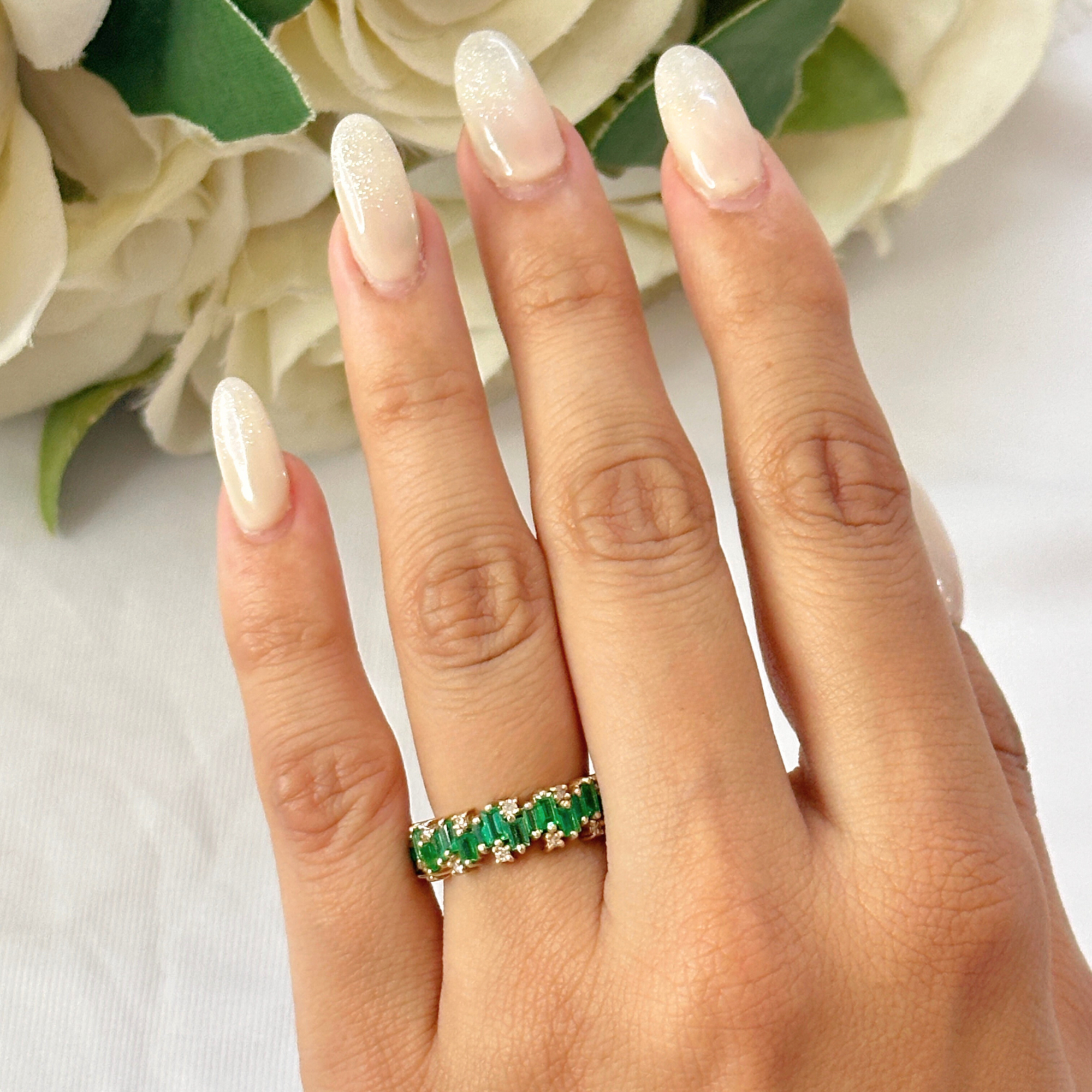 Baguette Emerald & Diamond Ring
