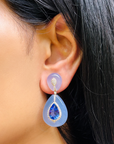 Ruka Chalcedony and Tanzanite Earrings