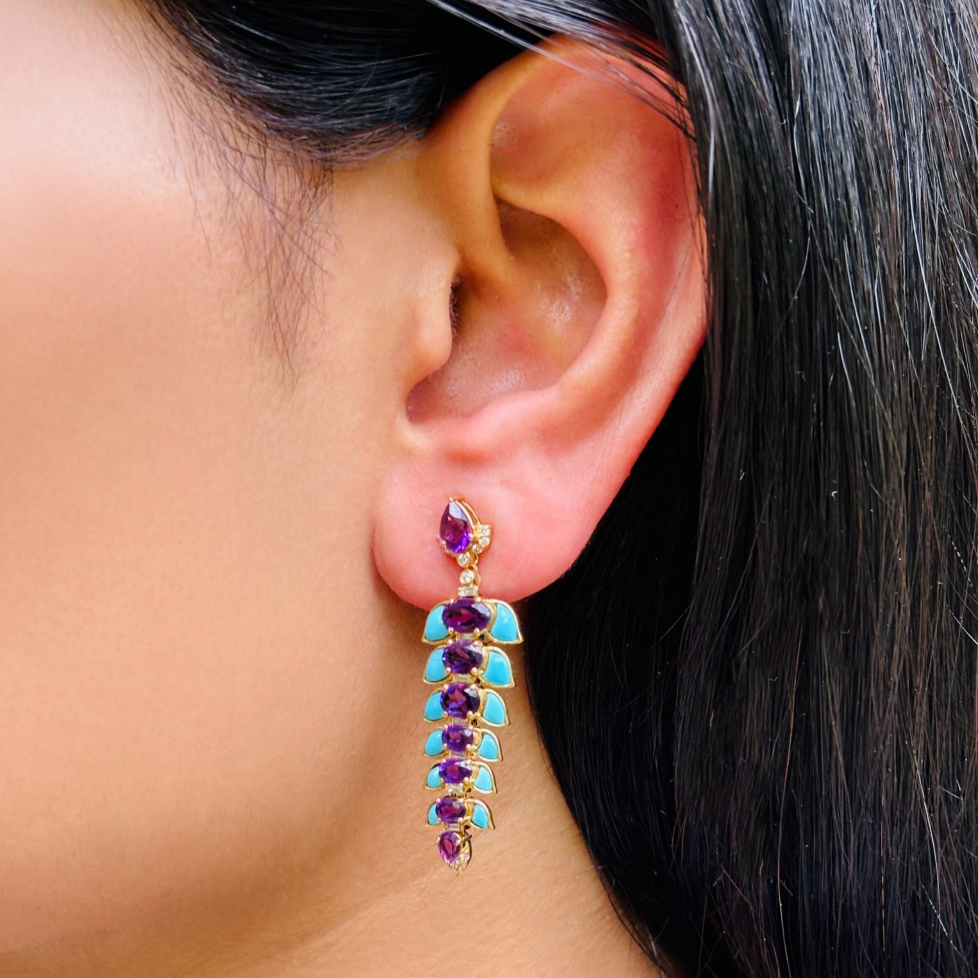 Iro Turquoise & Amethyst Earrings
