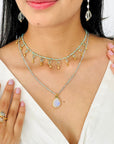 Kyra Colorstone 18K Gold Plated Silver 925 Necklace