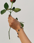 Kraya Garnet 18KT Gold Plated Silver Love Bracelet