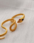 Serp Ruby & Sapphire 18K Gold Plated Silver 925 Love Ring
