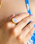 Elara Opal Gold Plated Silver Ring