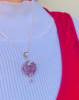 Cordelia Ruby Sterling Silver Heart Love Pendant