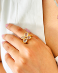 Pippin Aquamarine Gold Plated Silver 925 Ring