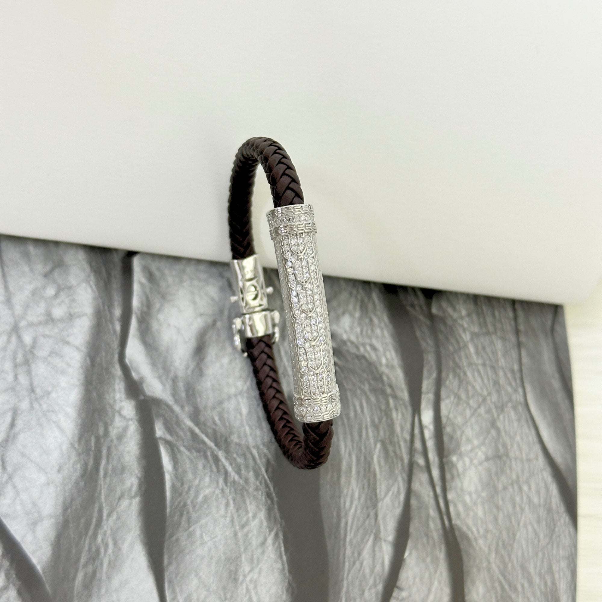 Zale Men's Zircon Silver 925 Bracelet