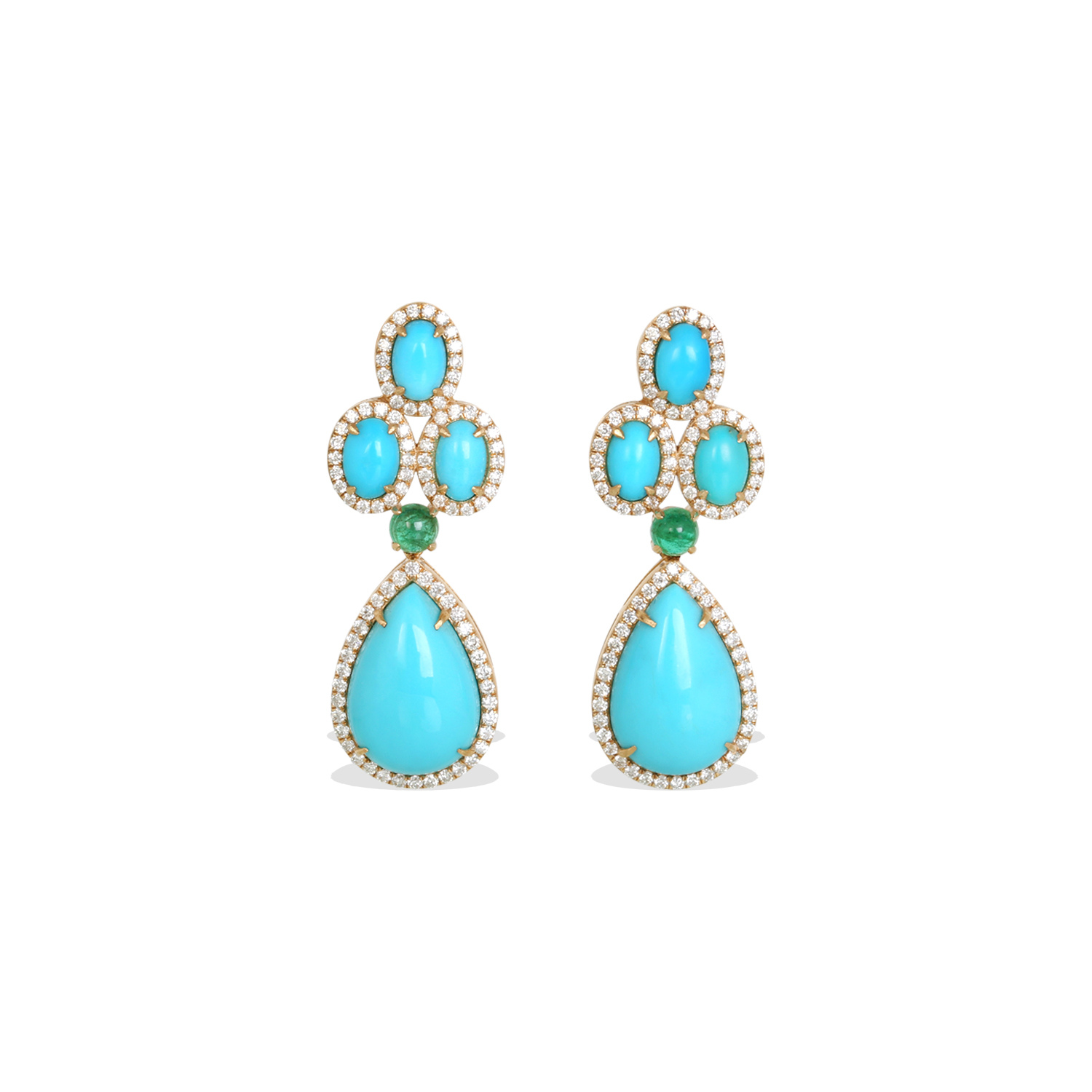 Roa Turquoise & Emerald Earrings