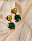 Kavya Emerald & Yellow Sapphire Silver 925 Earrings