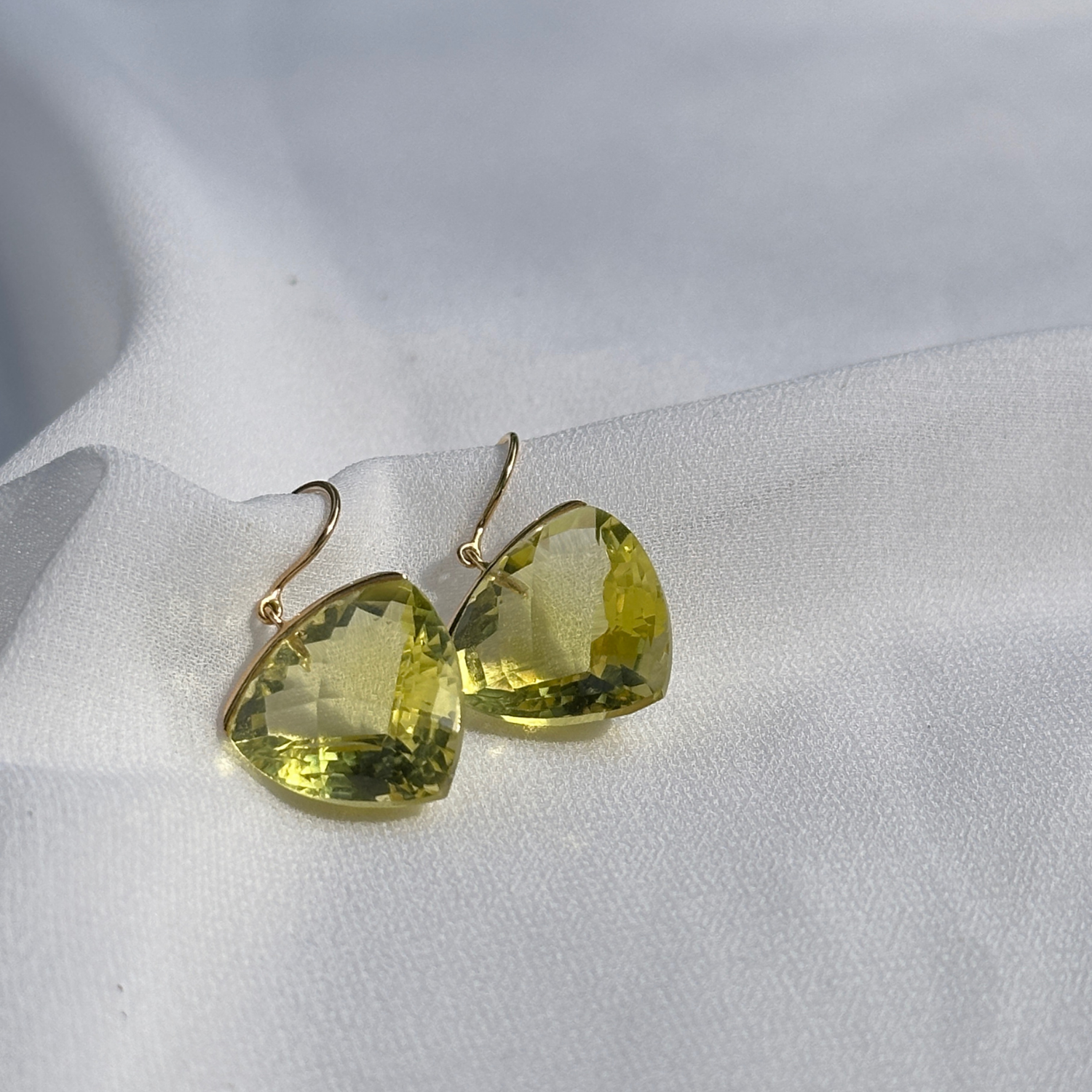 Lemon Quartz 18K Gold Earrings