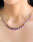 Skim Iolite 18K Gold Plated Silver 925 Necklace