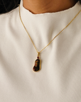 Fire Opal & Ruby 18K Gold Pendant