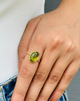 Peridot Oval 18K Gold Ring