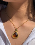 Bronco Beer Quartz 18k Gold Plated Silver 925 Pendant