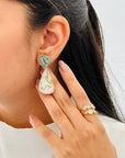 Abalone 18K Gold Earrings