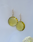 Lemon Quartz & Diamond 18K Gold Earrings