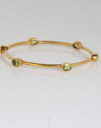 Peru Peridot 18k Gold Plated Silver Bangle