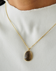 Smokey Quartz 18K Gold Pendant
