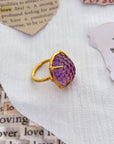 Glimmer Amethyst Gold Plated Silver 925 Love Ring