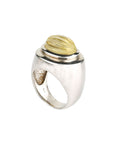 Melon Shaped Lemon Quartz Silver 925 Ring