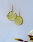 Lemon Quartz & Diamond 18K Gold Earrings
