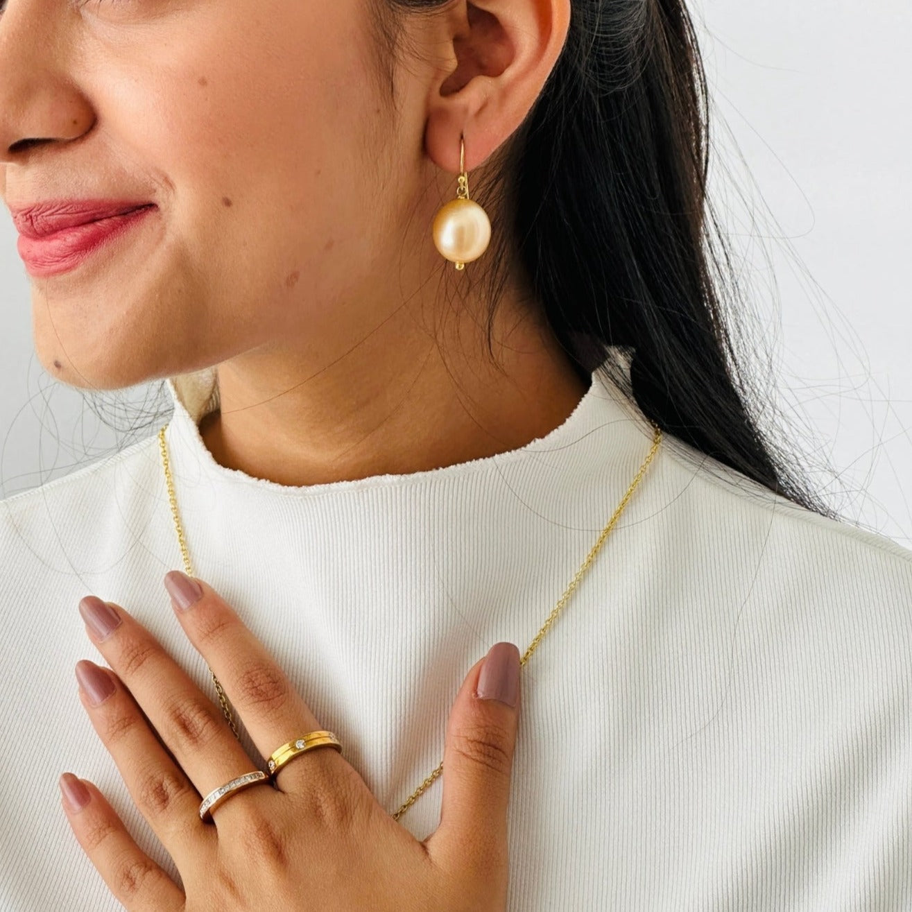 South Sea Pearl 18K Gold Earrings