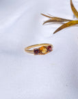 Garnet and Citrine 18K Gold Ring