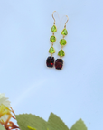 Garnet & Peridot 18K Gold Earrings